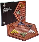Yellow Mountain Imports Wooden Chinese Checkers Halma Board Game Set - 34.5 Centimeters - with 60...