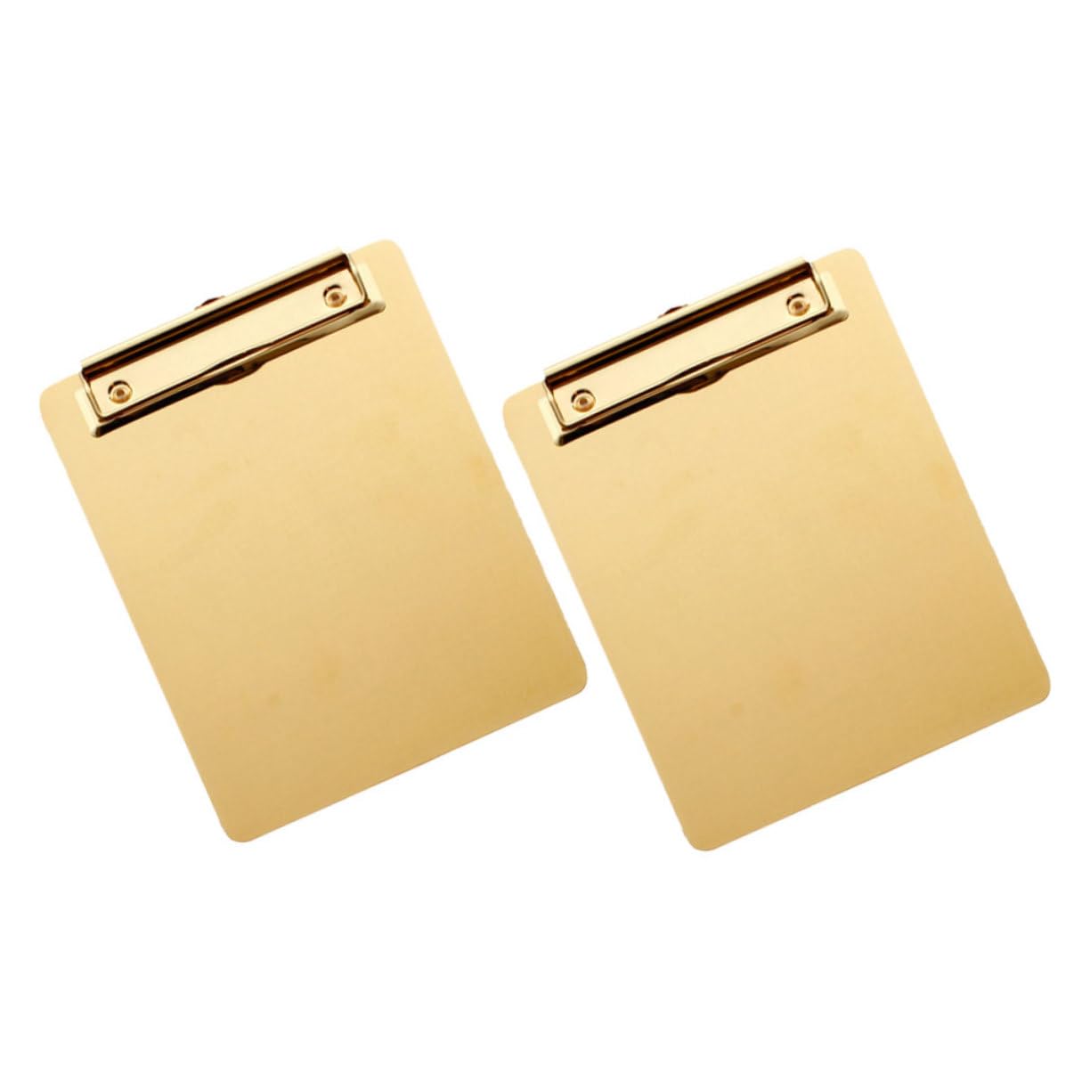 Operitacx 2 Stück Metall Klemmbrett A5 aus Edelstahl Gold Verschleißfestes Multifunktions Klemmbrett zur Dokumentenorganisation im Büro mit Eleganter Oberfläche