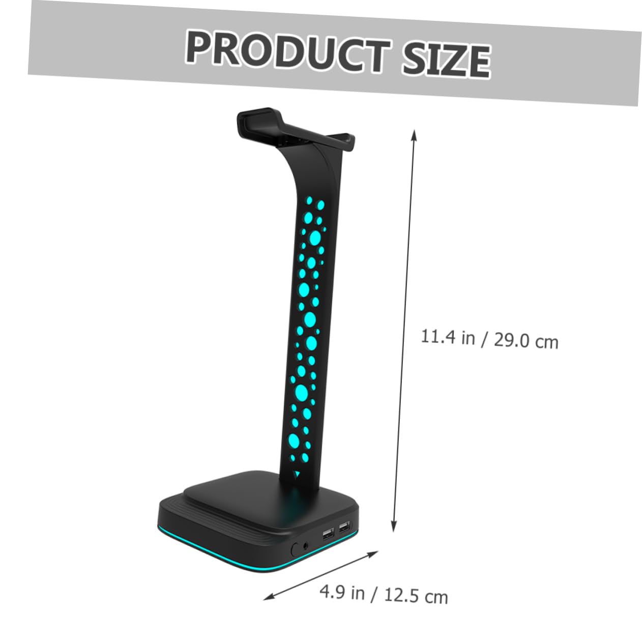 Supporto per Cuffie Illuminazione Rgb Hub USB Porte Aux e USB Supporto Estensibile per Cuffie da Tavolo Antiscivolo