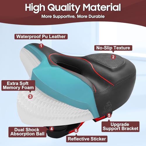 Zacro Oversized Bike Seat, Comfort Bike Seat Cushion For Peloton Bike/Bike+ thumb #5