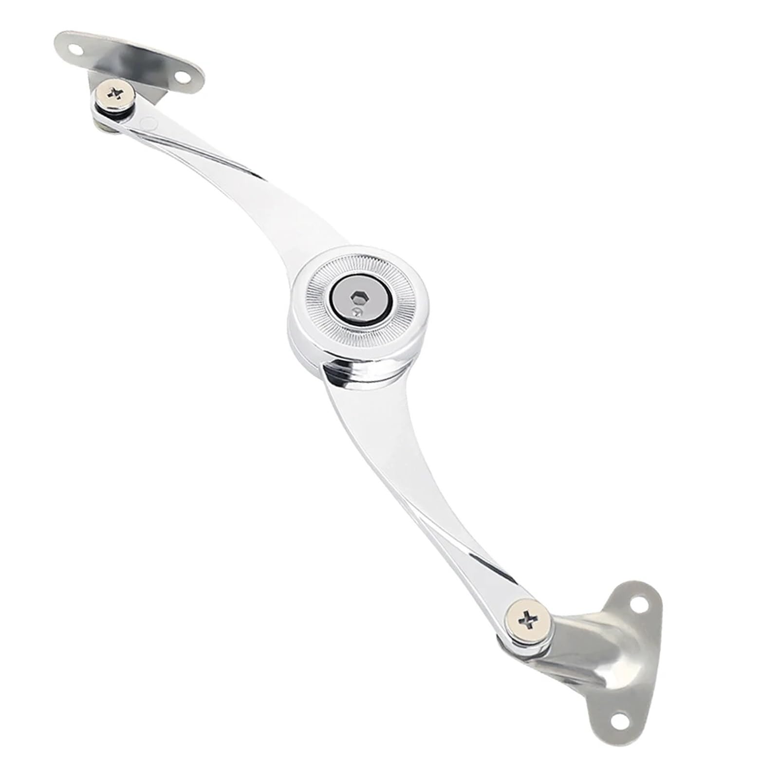 Cabinet Flap Stay Hinge Support Hinge Lid Stay with Soft Close Lift Up Buffer Damper Adjustable Stop in Any Position for Wardrobe Cabinet(Bright Shine)