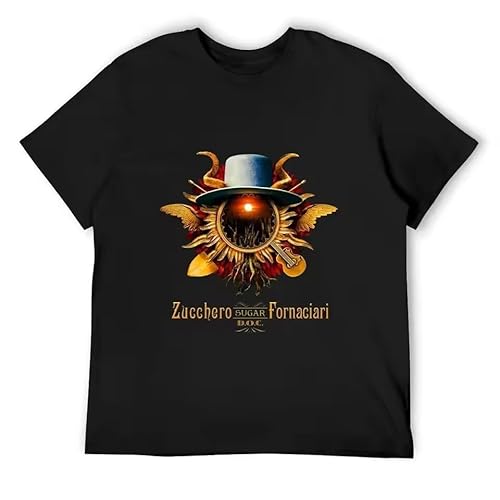 DSCXSD TERETdetv Zucchero Fornaciari-Funny T-Shirt Graphic Shirts Vintage Clothes Mens Tall t Shirts Black XL