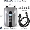 Paddle Board Pump Electric - Portable 20 PSI Dual-Stage Air Compressor for Super Fast Inflation and Deflation, Auto-Off, LCD Display and 12V Car Connector - for SUP, Boats & Inflatables