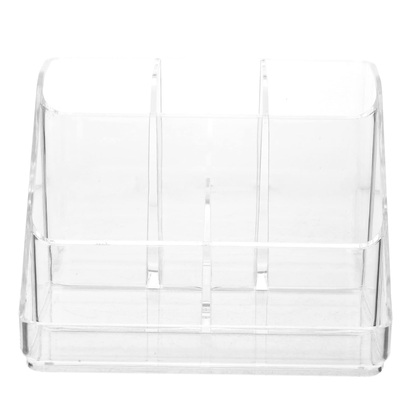 Organizer per Cosmetici in Acrilico Trasparente, Contenitore Multi-scomparti da Scrivania, Leggero e Decorativo per Casa e Studio