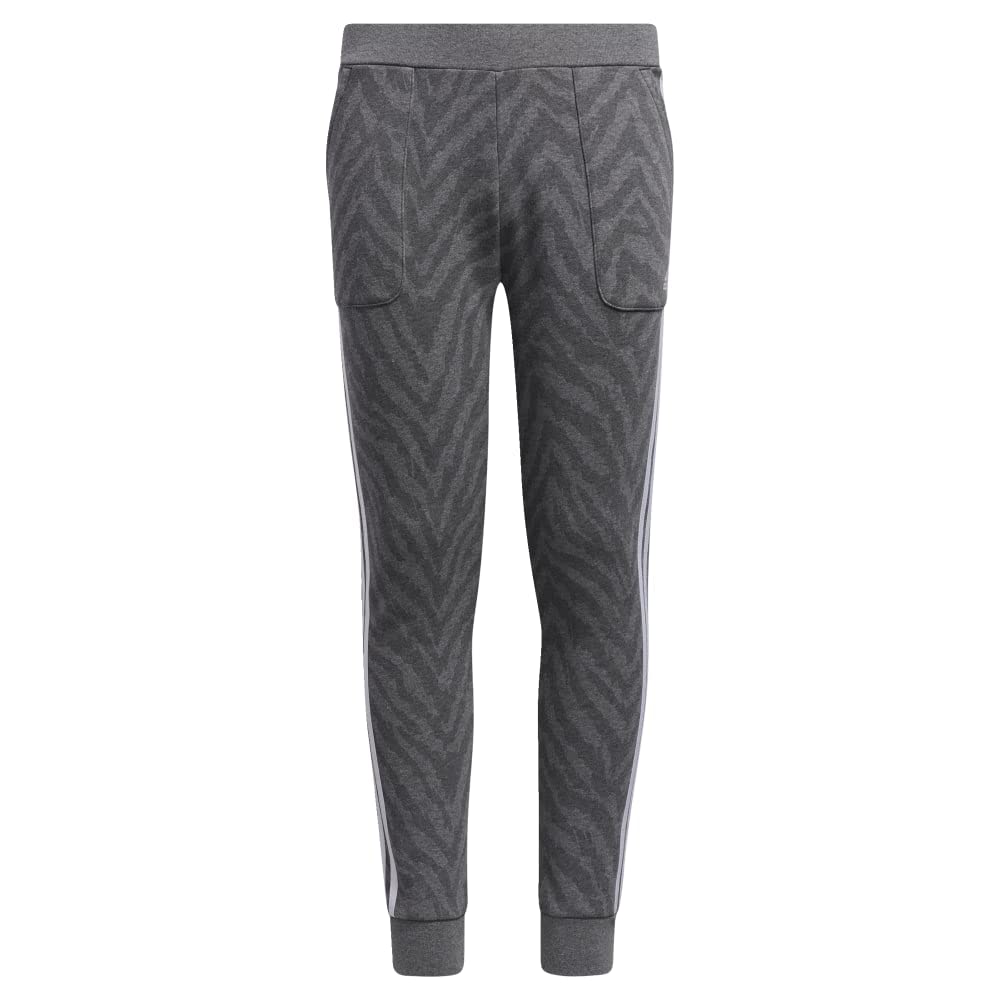 adidas Girl's Cotton Fleece All Over Print Joggers (Big Kids) Charcoal Grey MD (10-12 Big Kids)
