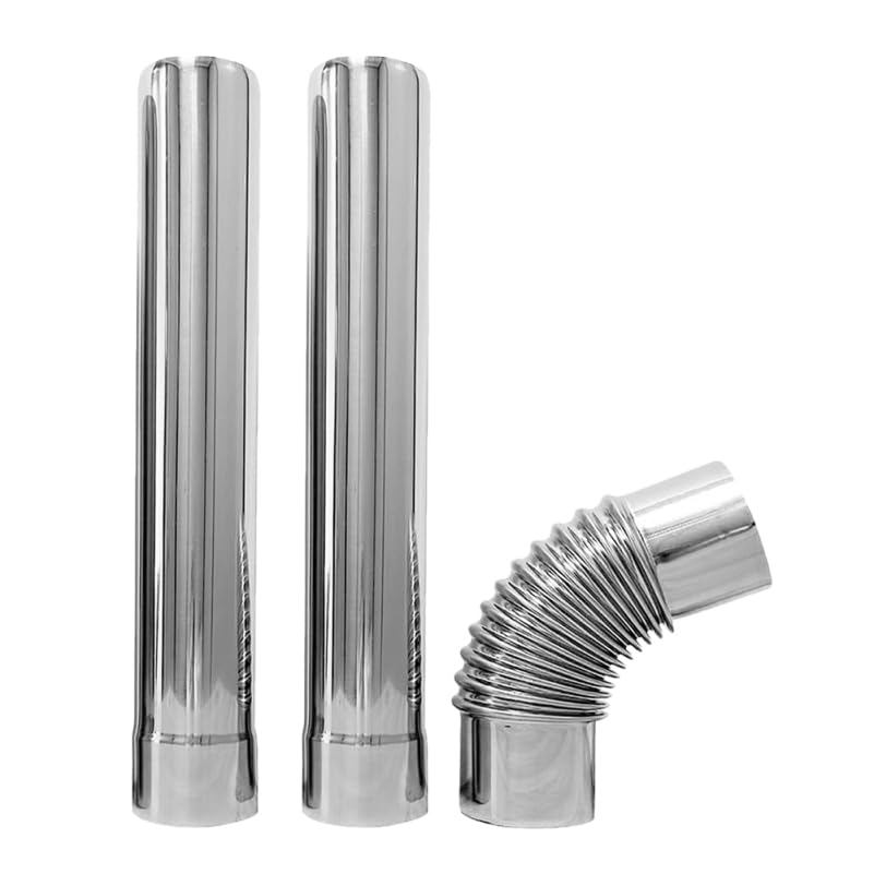 Uonlytech Gas Water Heater Flue Pipe Set with 90 Degree Elbow and Stainless Steel Tubes 11.81In High Temperature Resistant Chimney Vent for Efficient Exhaust Ventilation