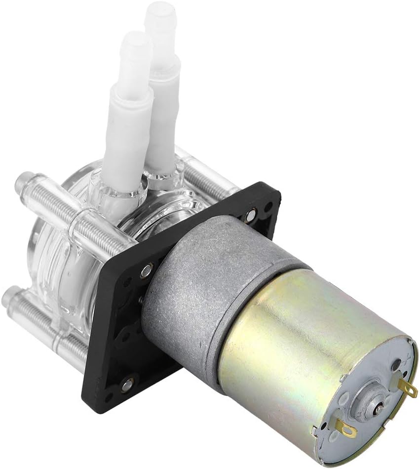Lab Peristaltic Pump Aquarium Drip Metering Pump, DC Vacuum Pump Strong Suction Self Priming Peristaltic Pump, Stainless Steel Wheel Frame PC Transparent Heads DC Motor(12V)