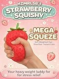 Squishy Squeeze Strawberry Giant Jumbo Big 5 Inch Slow Rising Stress Ball, Realistic Fruit Squeeze Toy for Relief, Adults Kids Sensory Fidget Strawberry Squishy Gifts Party Favor(5 Inch Red)