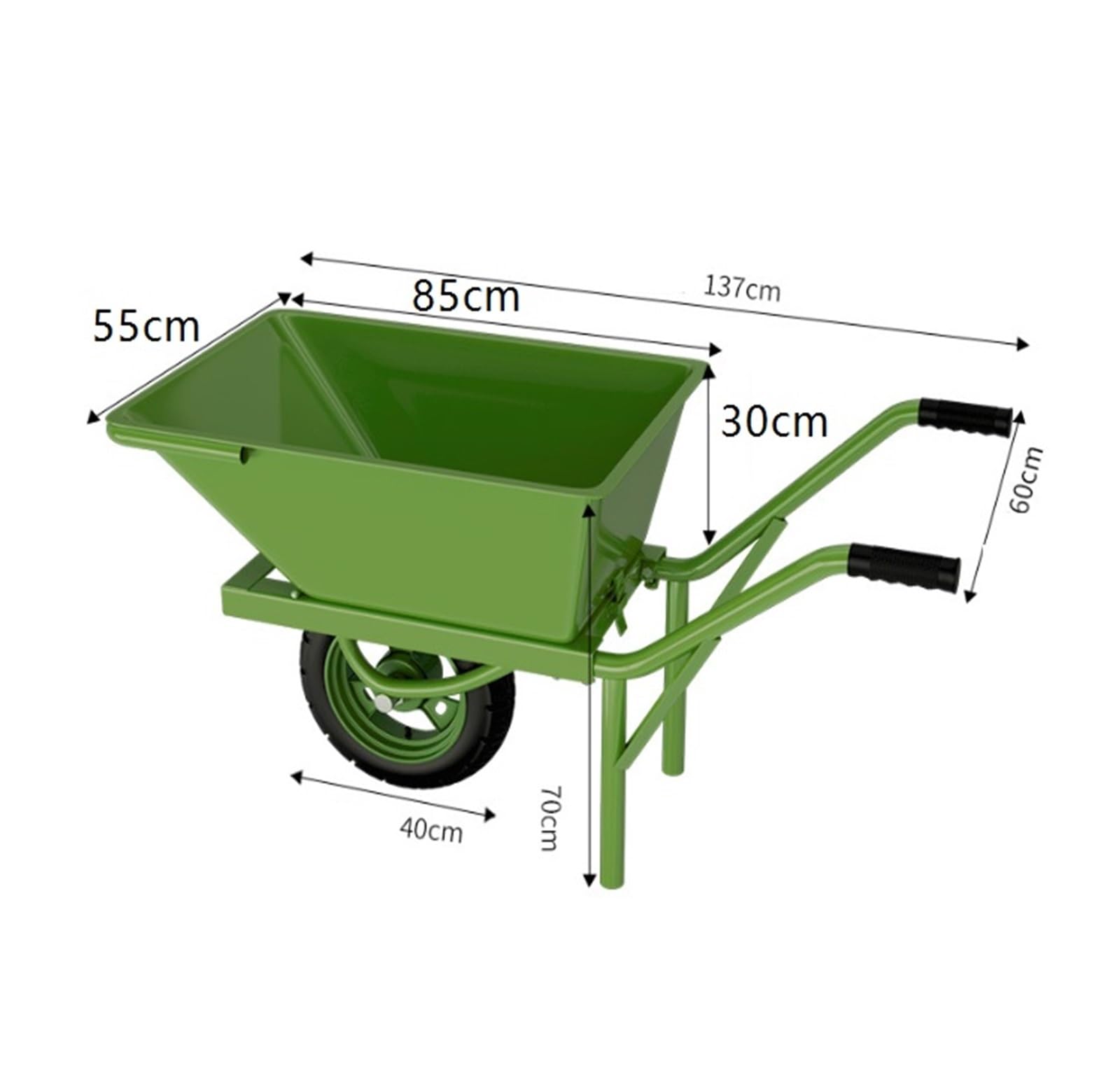 Brouette à Roue Unique en métal Robuste, Chariot de décharge de Jardin, for la Plantation de pelouse extérieure et de Ferme brouette Jardin