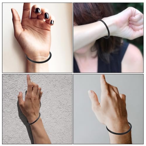 Ymapinc 2pcs Black Silicone Rubber Bracelets by Ymapinc - Used condition - Image 5