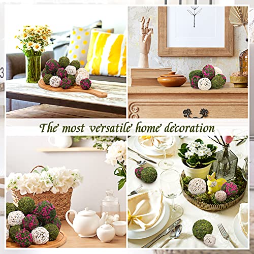 18 Pcs Moss Decorative Balls Wicker Rattan Cord Balls Set, Vase Bowl Filler Balls Hanging Balls For Christmas Centerpieces Home Tree Garden Wedding Party Coffee Table #TOP6