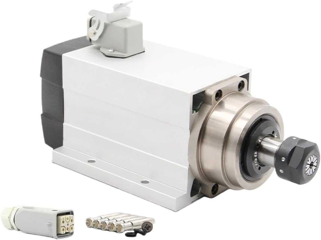 1.5kw ER20 air-cooled spindle motor with flange 4 bearings square 0.01mm accuracy(380v)