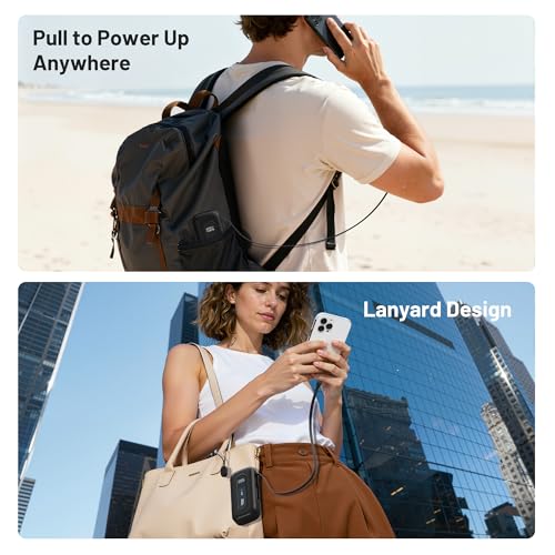 Image of Selore&S-Global Power Bank 10,000mAh with Built-in Retractable Cable & C to L Cable, 30W Fast Charging Portable Charger, LED Display, Travel Battery Pack for iPhone 16 /15 /14 /13 Series Samsung