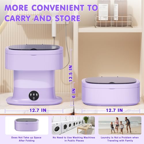 image for INTERGREAT 11L Mini Portable Washing Machine,Small Washer with Dryer f