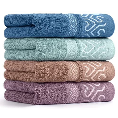 La mejor selección de Toallas de mano - solo los mejores. 48 Breteil Toallas de Baño 4PCS Juego de Toallas Mano Suaves y Absorbentes para Decoracion Toalla Colorido para Baño,Deportes,Cara,SPA