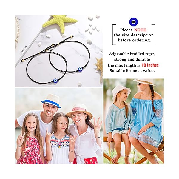 UNGENT THEM Evil Eye Anklet Bracelets for Women Nazar Kabbalah Red Protection BFF Friendship Ojo Turco Good Luck String Bracelets for Women Men Family