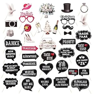 Gebetter 40 STK Hochzeit Fotoautomat Requisiten