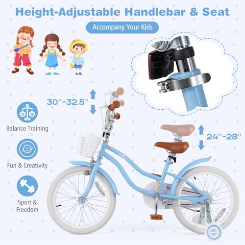 Image of BABY JOY Kids Bike, 12 14 16 18 20 Inch Boys Girls Bike w /Removable Basket