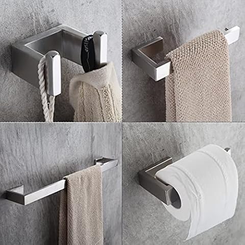 Fapully Four Piece Bathroom Accessories Set Stainless Steel Wall Mounted,Brushed Nickel Finished Cover