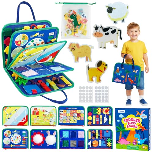Tilhumt 8 in 1 Busy Book for Toddler 1-3 Montessori Boy Board