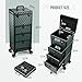 Yueieoun Nail Trolley Cart with 3 Drawers, Salon Station Cosmetology Case on Wheels Rolling Makeup Train Case Nail Case Organizer Beauty Salon Travel Case for Nailart,SPA,Hairstylist,Artist,Dark Green