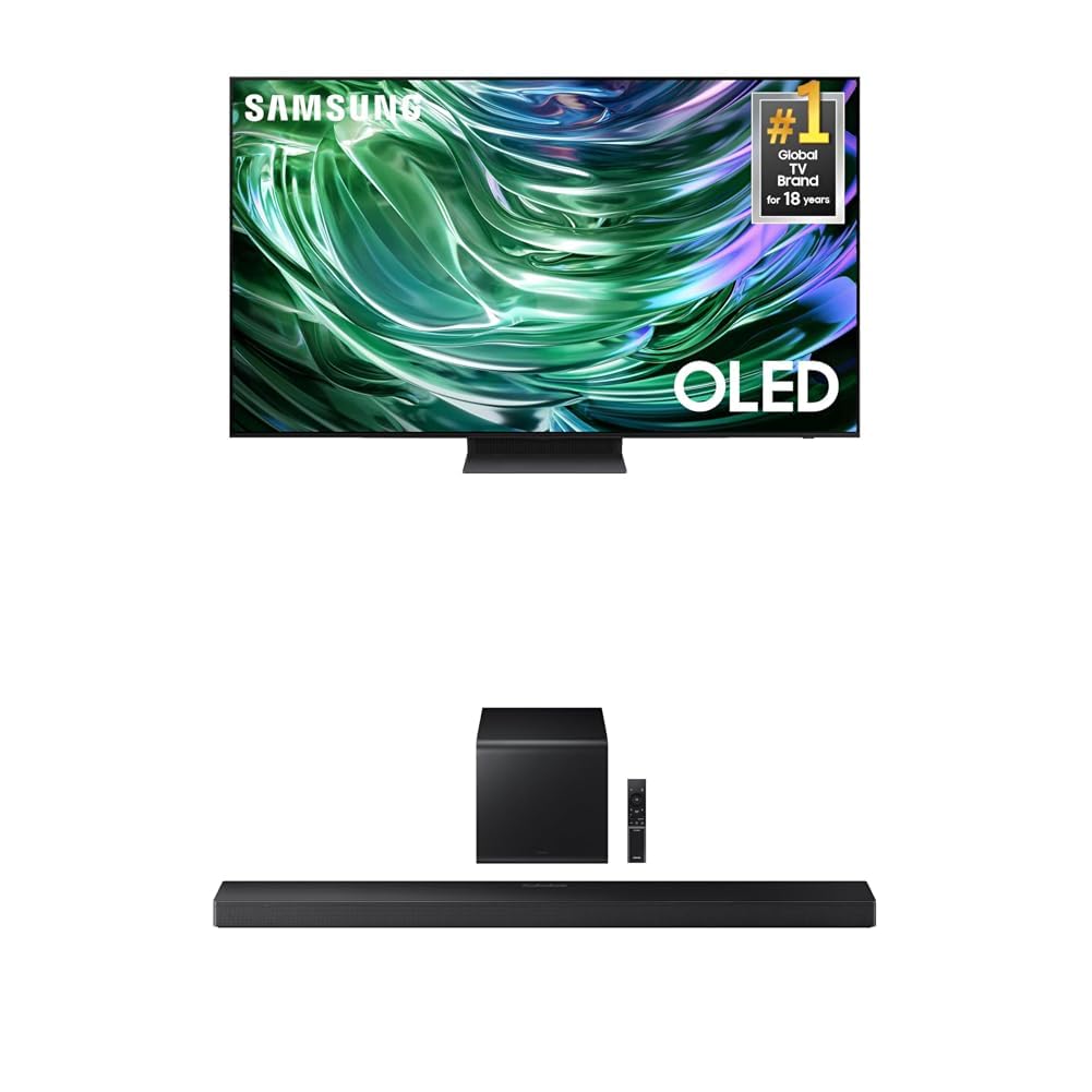 Samsung 65-Inch Class OLED 4K S90D Series HDR+ Smart TV w/Dolby Atmos, Object Tracking Sound Lite (QN65S90D, 2024 Model) + Samsung Q-Series Soundbar HW-QS700F 3.1.2 ch Subwoofer (2025 Model)
