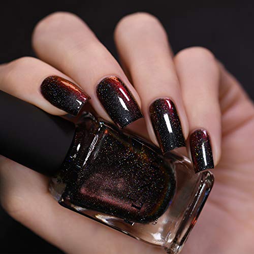 Image of ILNP Eclipse (H) - Black to Red Holographic Ultra Chrome Nail Polish