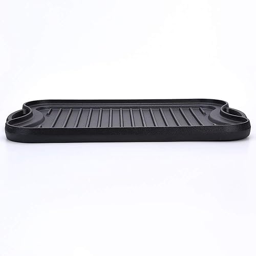 Miniatura 3 de Plancha de hierro fundido 20 x 10 pulgadas reversible presazonada parrilla y plancha combinada barbacoa fogata se adapta a más de dos quemadores de