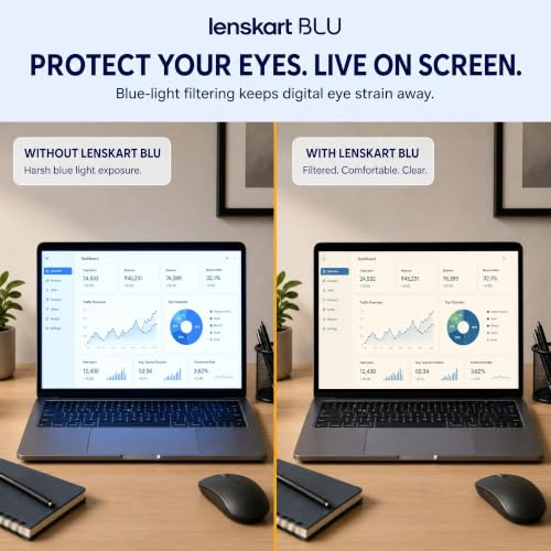 Buy LENSKART BLU | Zero Power Blue Cut Computer Glasses | Anti Glare, Lightweight & Blocks Harmful Rays | 100% UV Protected | Full Rim Rectangular | For Men & Women | Large | LB E13737 at Amazon.in - Image 6