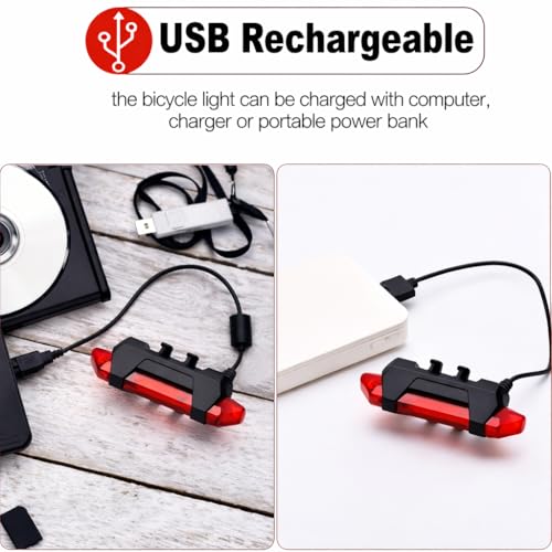 Image of ALYV Rechargeable Bicycle Light with Horn & LED Tail Light | USB Powered Front & Rear Cycle Light Combo | Multiple Light Modes | Universal Mount