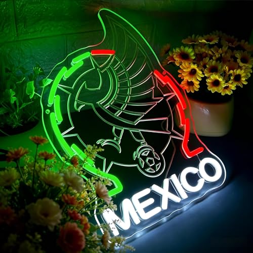 Image of Football Neon Sign for Wall Decor Soccer Team Logo LED Light for Man Cave | Dimmable football neon light, bedroom, bar, party, fans club wall decor, gifts for soccer team fans, size 15.7*11.4 in