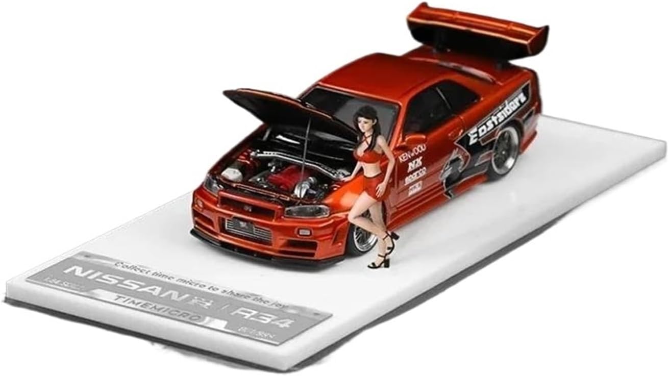 ミニカー 1:64 日産 GTR R34 NFS ダイキャストモデルカー家の装飾静的車両コレクション ダイキャストカー (Color
