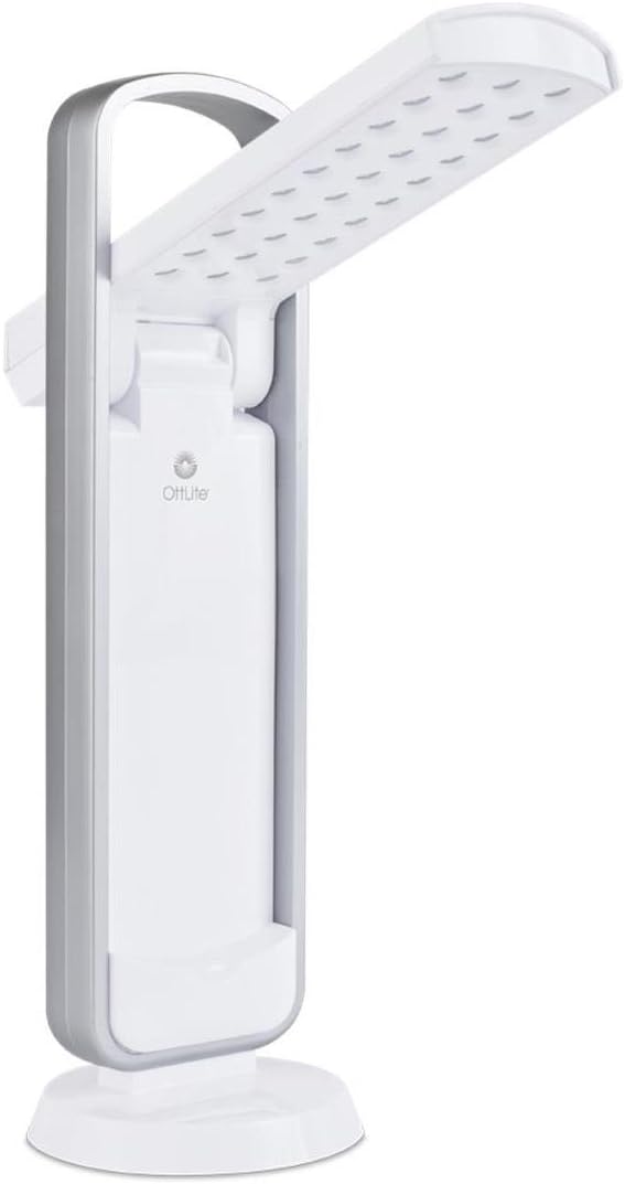 OttLite Portable LED Task Lamp, White Lightweight LED Desk Lamp with