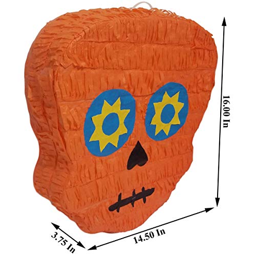 Traditional Day of the Dead Pinata | Sugar Skull “ Dia de Muertos “ Piñata | Mexican Calavera Decoration | Halloween Catrina Party Celebration | Cinco de Mayo Fiesta Supplies | Assorted Color - Thumbnail 5