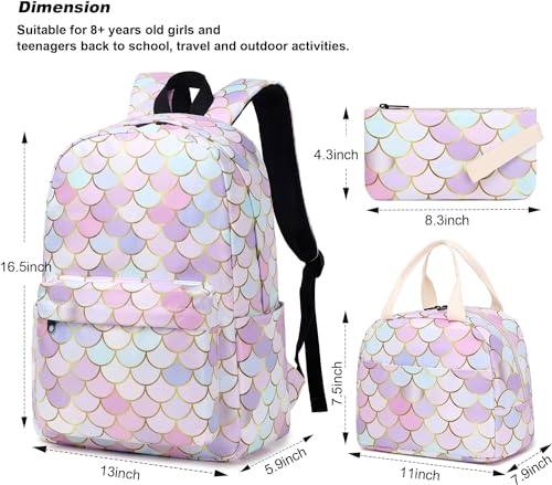 Image of ShopyVid 17-In School Bag for Girls with Lunch bag /school bag for girls 10 years /school bag for girls kids for 5-7 year
