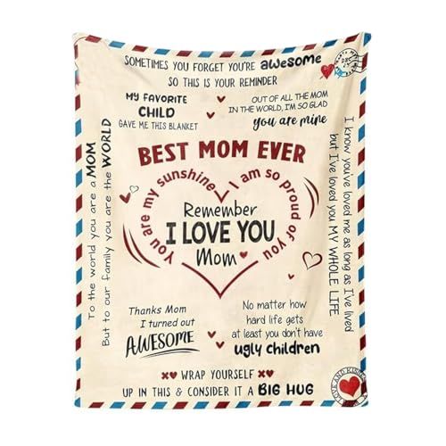 Mom Blankets, Mother Throw Blanket, Soft Warm Comforter, Lightweight Bedding Accessory, Ideal para Couch, Sofá, Bed, Travel, Camping, Picnic, Mother's Day Gift 39,37 x 29,53 pulgadas