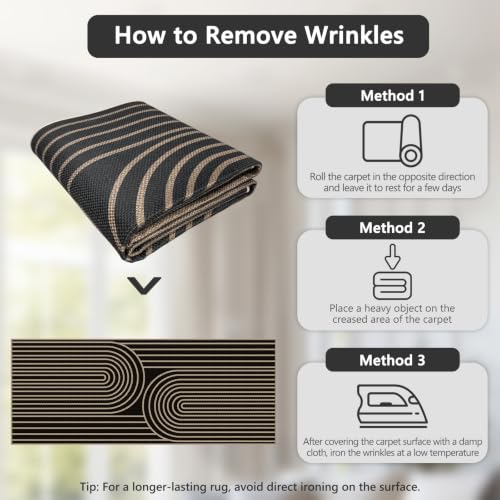 Alfombra de pasillo antideslizante y lavable de 80x300 cm negra para cocina moderna 8