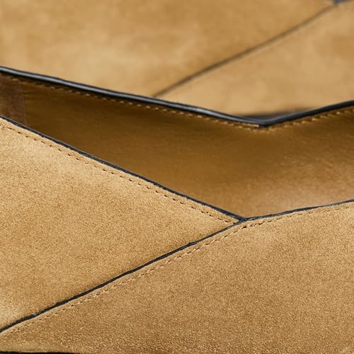 Square Toe Flats for Women - Comfortable Slip On Ballet Shoes Trendy Dress Flats for Casual & Office Wear, Soft Fabric Loafers4