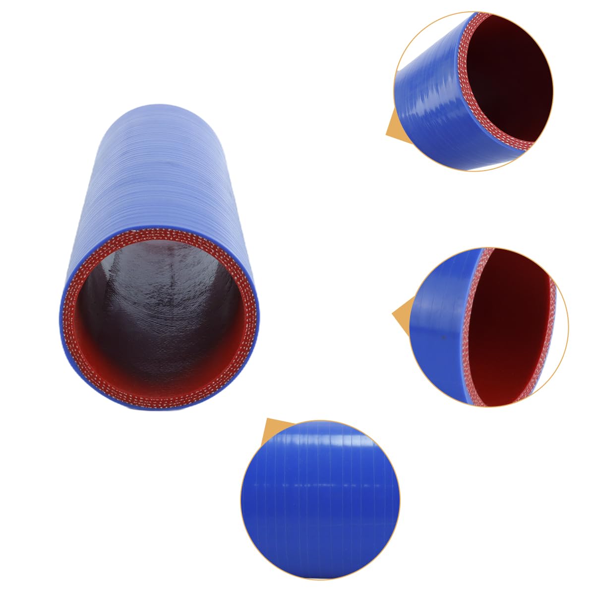 Tubo flessibile di raccordo dritto in silicone blu da 50 mm di diametro interno, lunghezza 200 mm, rinforzato a 4 strati, spessore 5 mm, universale per tubo turbo intercooler