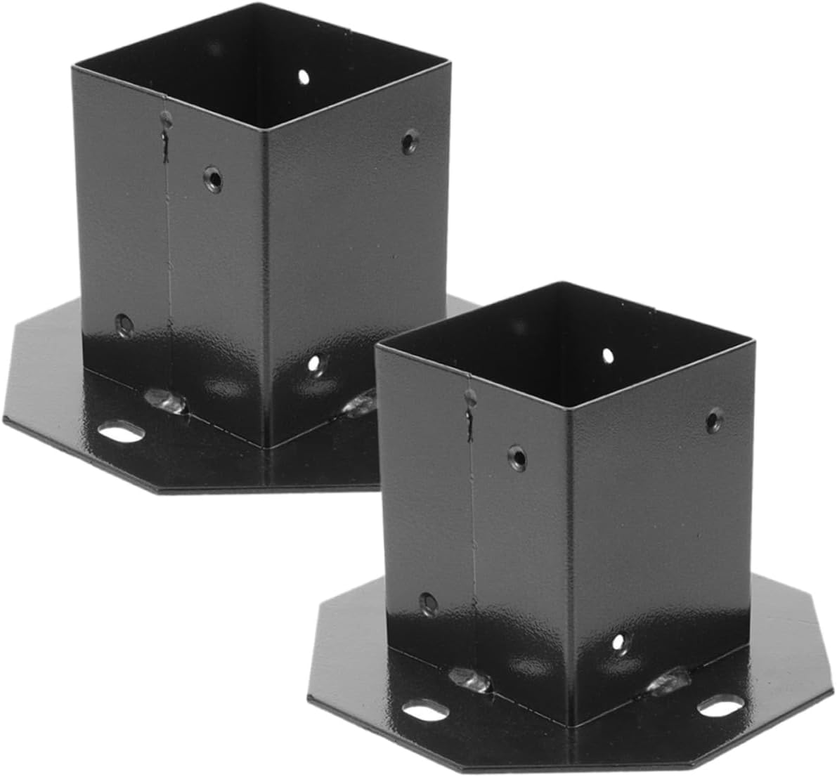 ARTIBETTER Mailbox Post Base Protector 2 Pack Fence Post Cover Deck Railing Bracket Metal Deck Post Bases Easy Install
