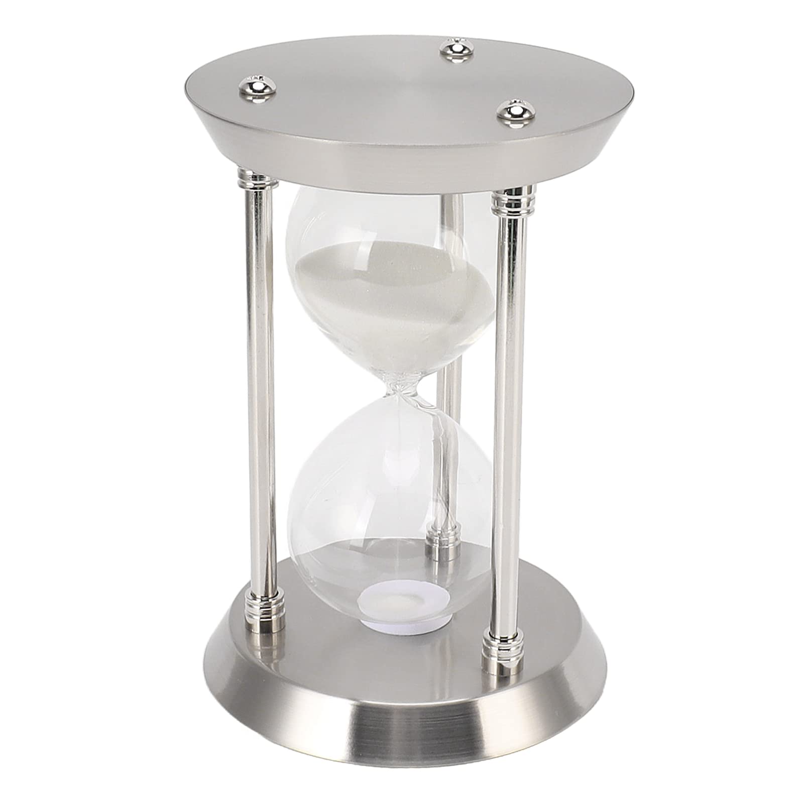 Cuifati Metall-Sanduhr, Sanduhr, 30 Minuten, Glas-, 6er-Set, Poliertes Metall, für Büro, Heimdekoration, Küche, Spiele, Klassenzimmer, Countdown, Geschenk (M 30min)