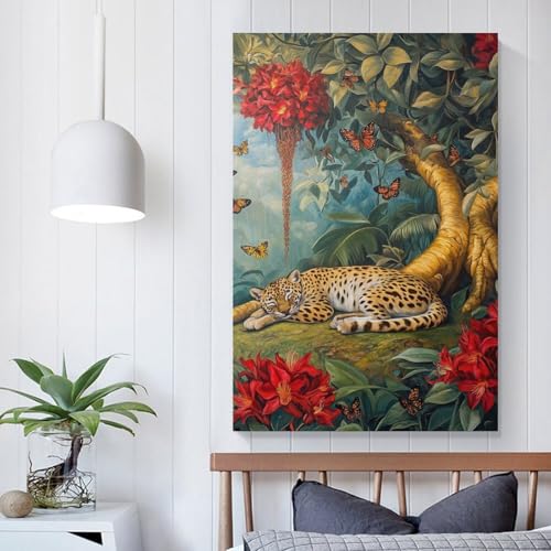Impression sur toile léopard affiche décoration murale salon tableau moderne 50x75