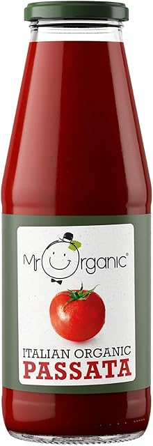 Mr Organic - Passata 690g - Organic & Non-GMO - Made with Fresh Italian Sun-Ripened Tomatoes - Ideal for Tomato Sauces, Soups, and Stews - Vegan & Gluten-Free