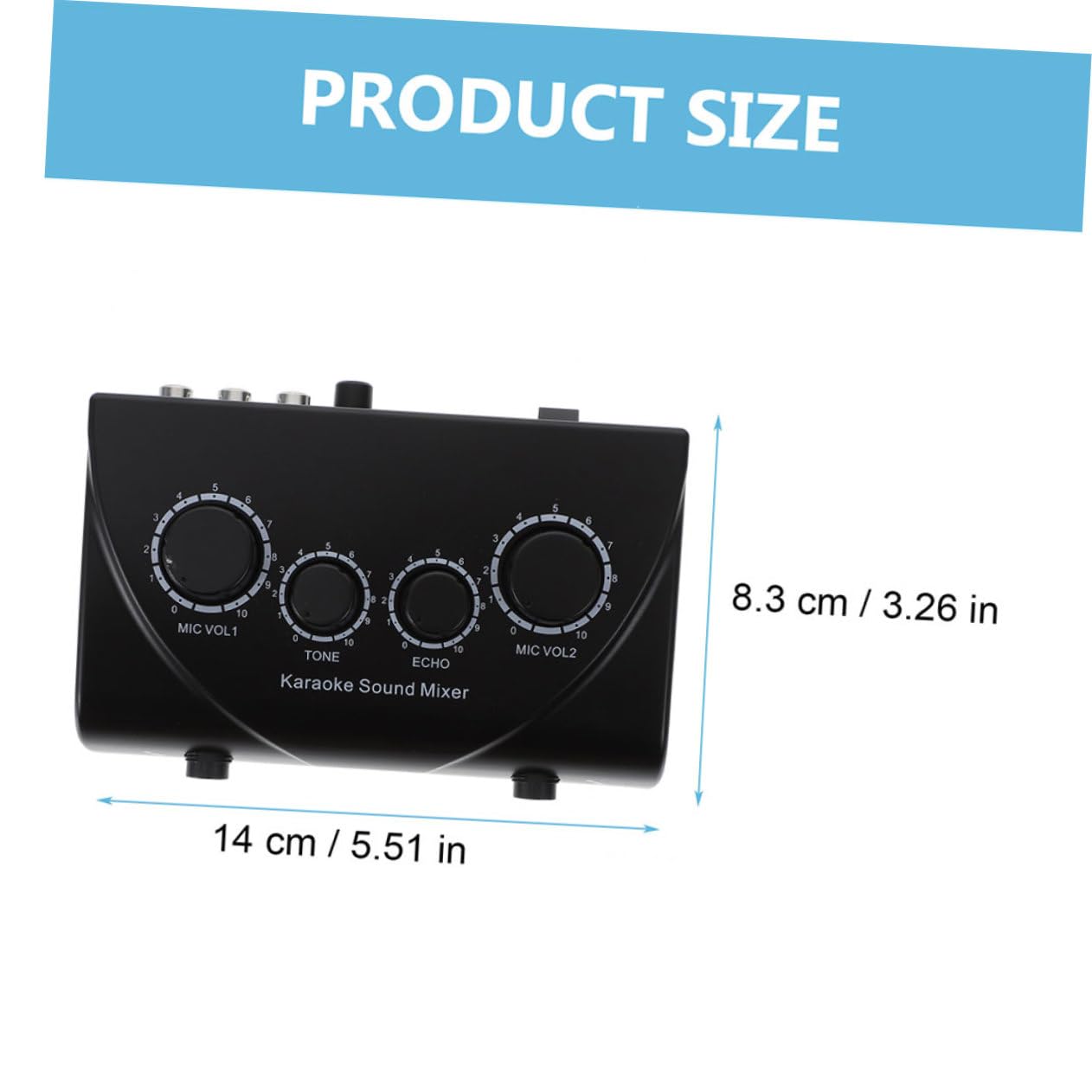Mixer Audio Karaoke a Doppio Ingresso Microfono Nero | Cavo Incluso, Adattatore di Alimentazione, Abs con Componenti in Rame, per Sale Ktv e Aziende