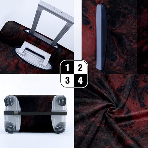 Travel Luggage Cover Suitcase Protector Scratch-Resistant Fit Not Included Suitcase Black & Red Abstract Fluid L-26-28in4