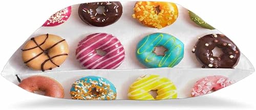 Miniatura 3 de WONDERTIFY Juego de 2 fundas de almohada redondas para tartas y alimentos, para cojines decorativos, cama, sofá, blanco, rosa, marrón, 16 x 16