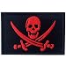 Pirate Flag Military Morale Fastener Hook & Loop Patch - Red & Black