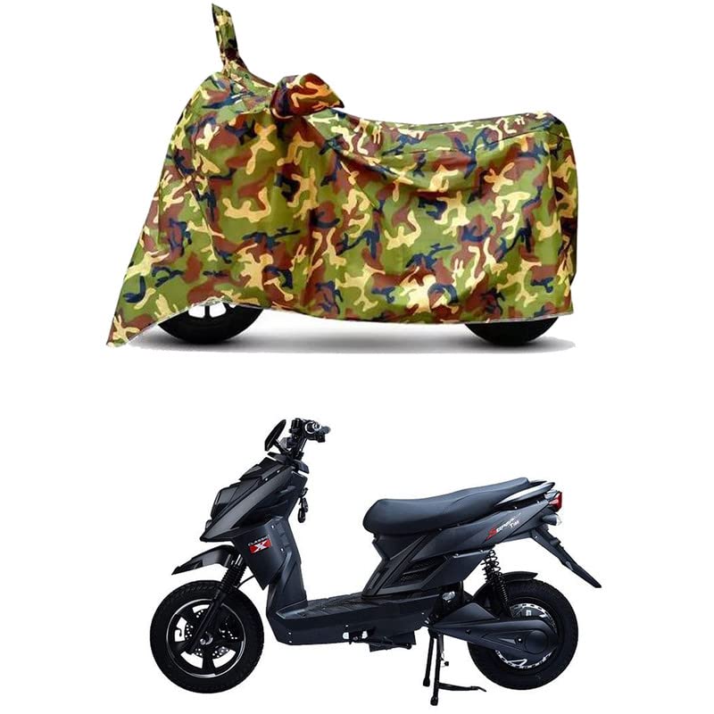 Image of Waterproof 100% PVC Coated Full Bike Scooty Two Wheeler Body Cover Compatible for Tunwal T 133 /UV-Rays /Heat Protection /Birds Dropping /Scratchproof /Dust Proof /All Varients[6X6 Jungle Print]
