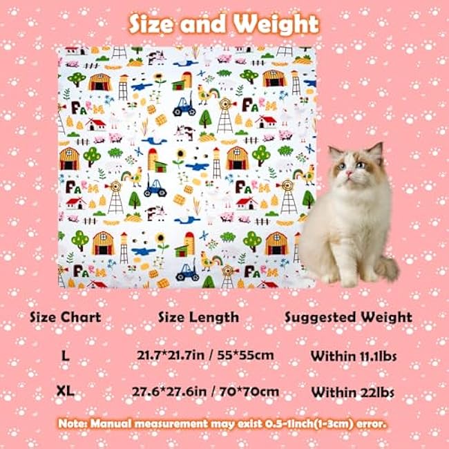 Cat Grooming Wrap Cat Wrap for Cutting Nails, Magic Fabric Cat Wrap for Grooming, Soft Cat Control Mat Cat Grooming Supplies Wrap Cat Grooming Bag Restraint Wrap for Nail Clipping (L (21.7*21.7in))-4lk94OAY