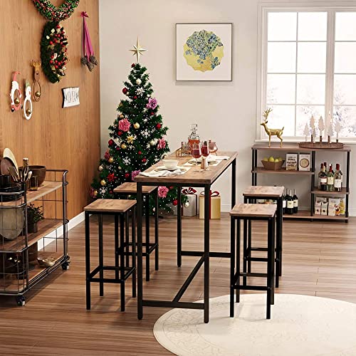 Odk Bar Stools Set Of 2, Counter Height Stools, 25.6" Stools For Kitchen With Footrest, Industrial Footstools Vintage #TOP1